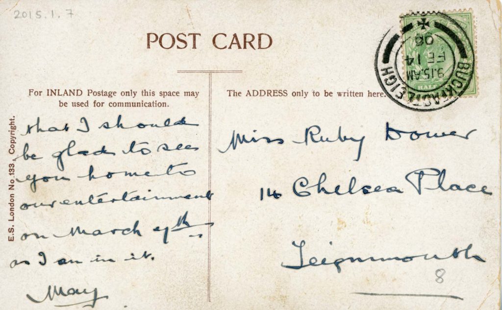the reverse of an anti suffragette postcard