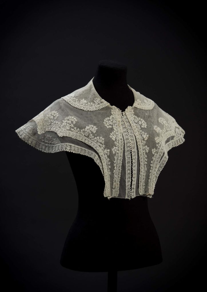 a silk embroidered collar