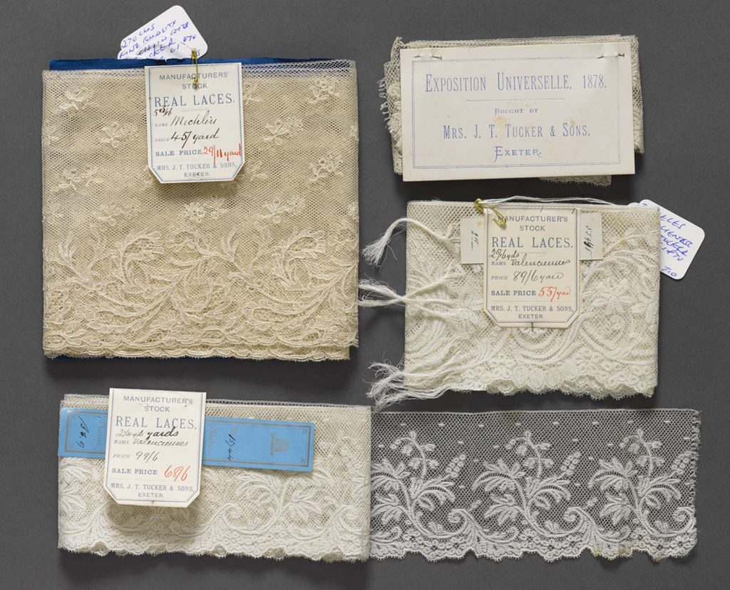 a photo of various lace samples